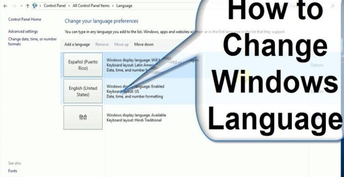 Change Computer Language in Windows