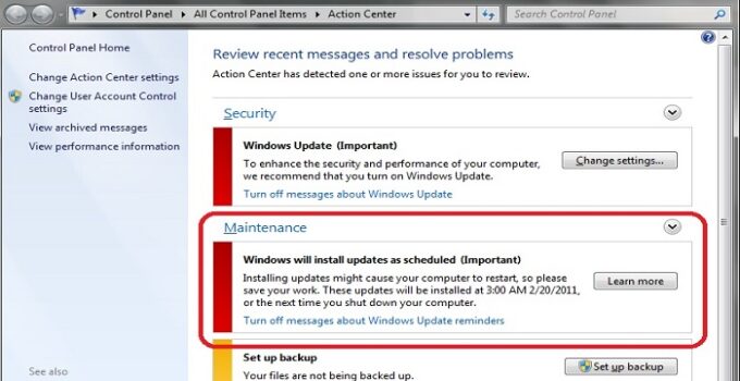 Deactivate Auto Windows Update in Windows 7